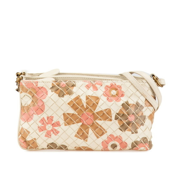 BOTTEGA VENETA Cream Leather Intrecciato Shoulder Bag - Picture 1 of 12